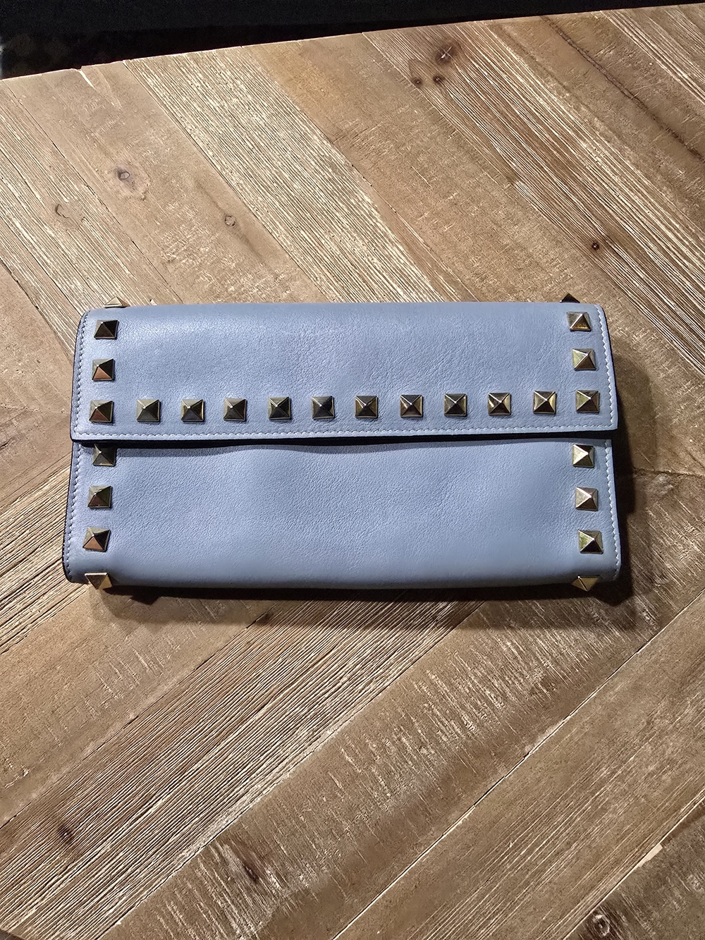 Valentino Garavani Rockstud Wallet Blue + COA